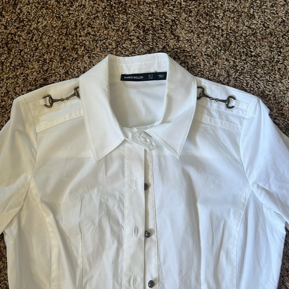 Karen Millen / equestrian white button down - Picture 6 of 7
